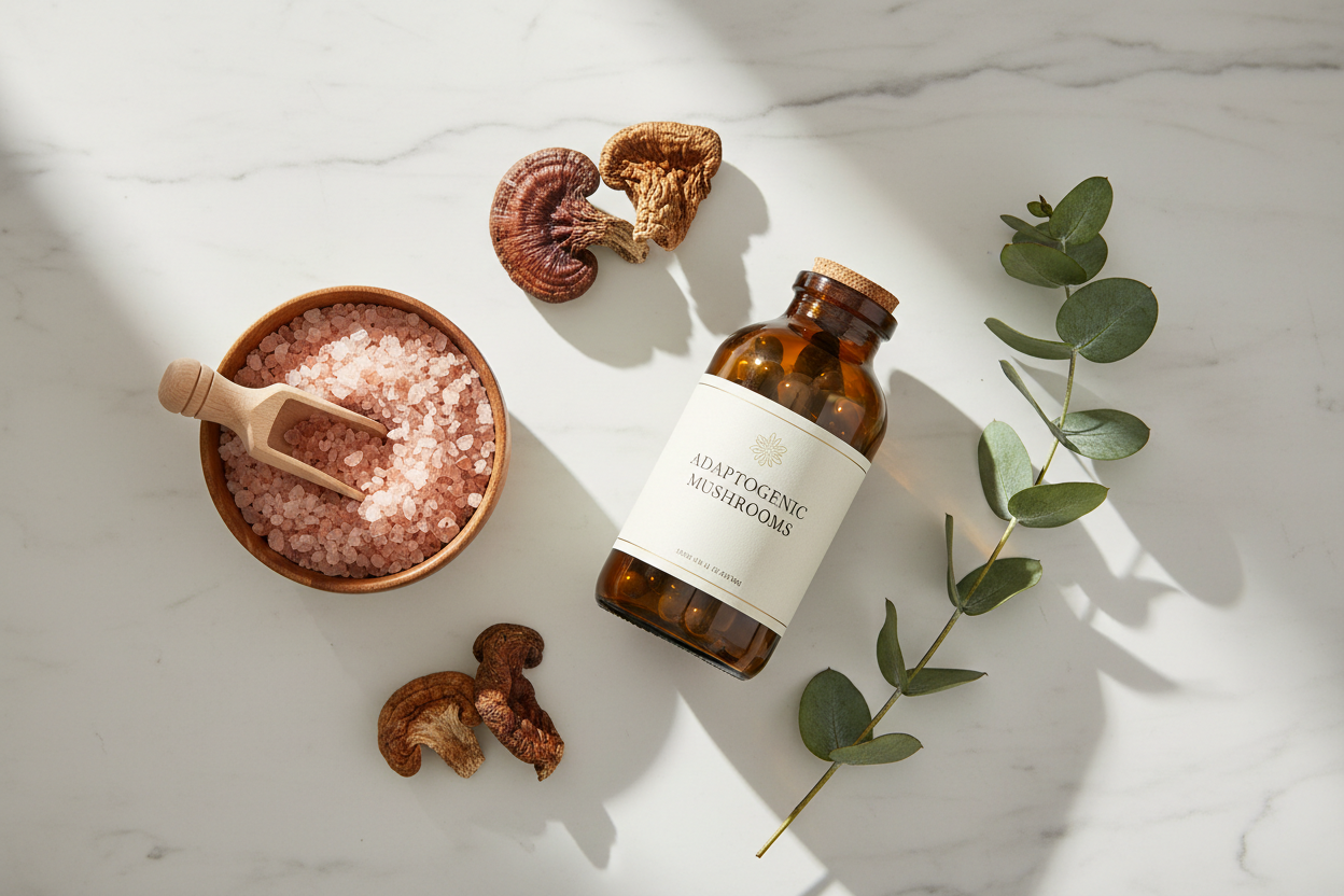 Wellness products flatlay